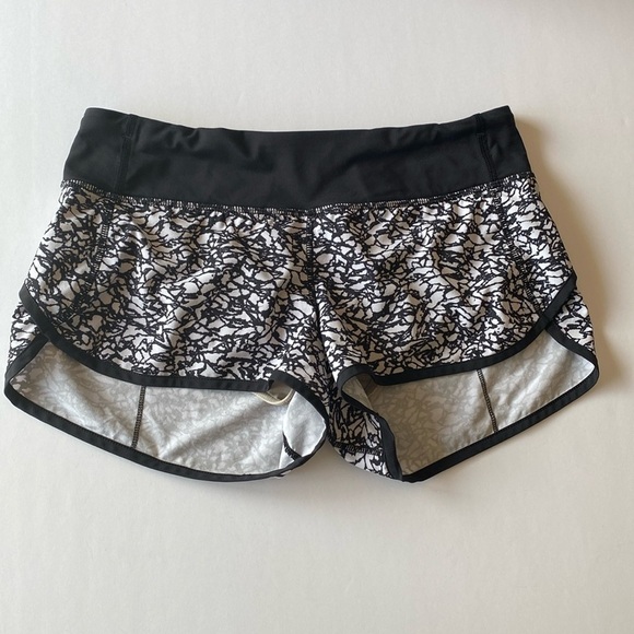 Lululemon speed shorts women’s 6 six black white EUC - Picture 1 of 4